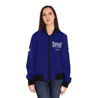 Savage in Prayer Women's Bomber Jacket, Blue Royale