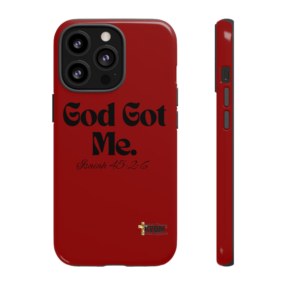 God Got Me KVOM Tough Case, Black Print, Red