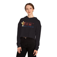 KVOM Logo Women’s Cropped Hoodie, Maroon Logo