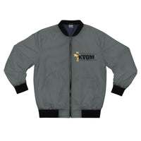 KVOM Logo Men's Bomber Jacket: Grey