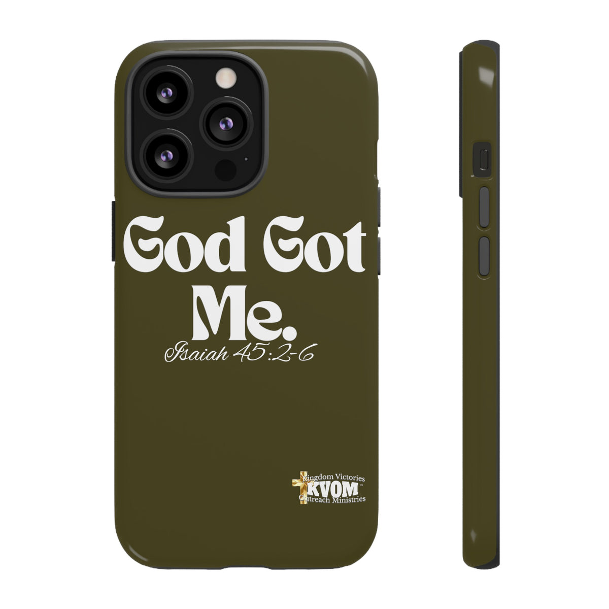 God Got Me KVOM Tough Case, White Print