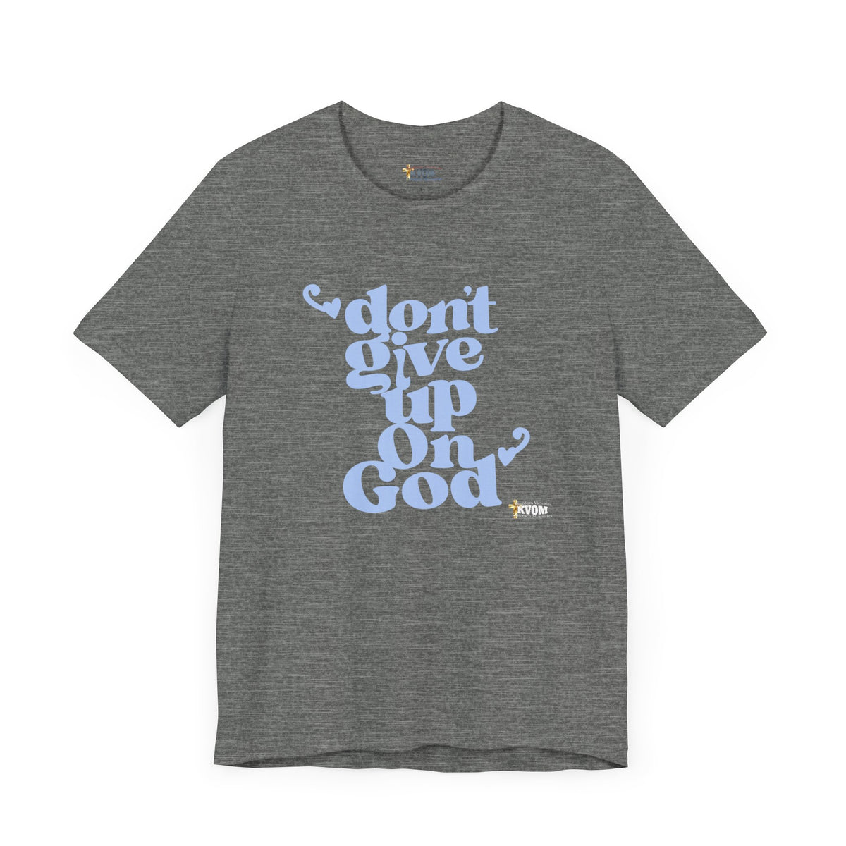 Don't Give Up On God Women's Short Sleeve Shirt, Navy-Grey