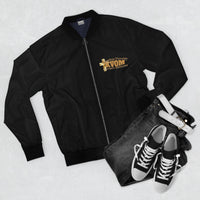 KVOM Logo Men's Bomber Jacket: Black & Gold