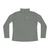 KVOM Logo Blue Ladies Zip-Collar Pullover