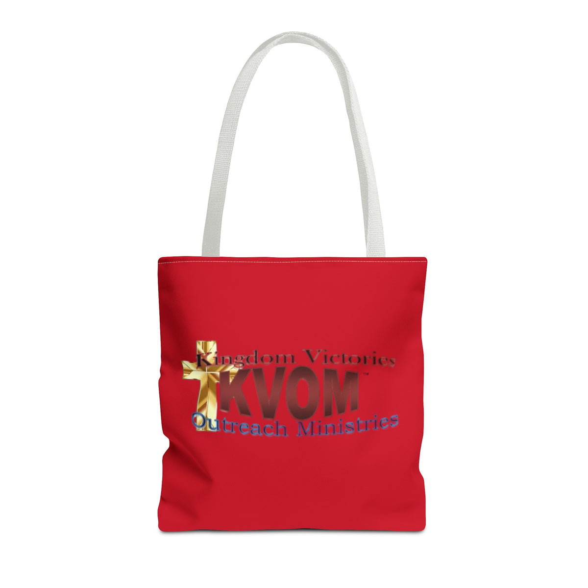 KVOM Logo Tote Bag, Red, Maroon Logo