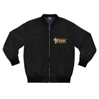 KVOM Logo Men's Bomber Jacket: Black & Gold