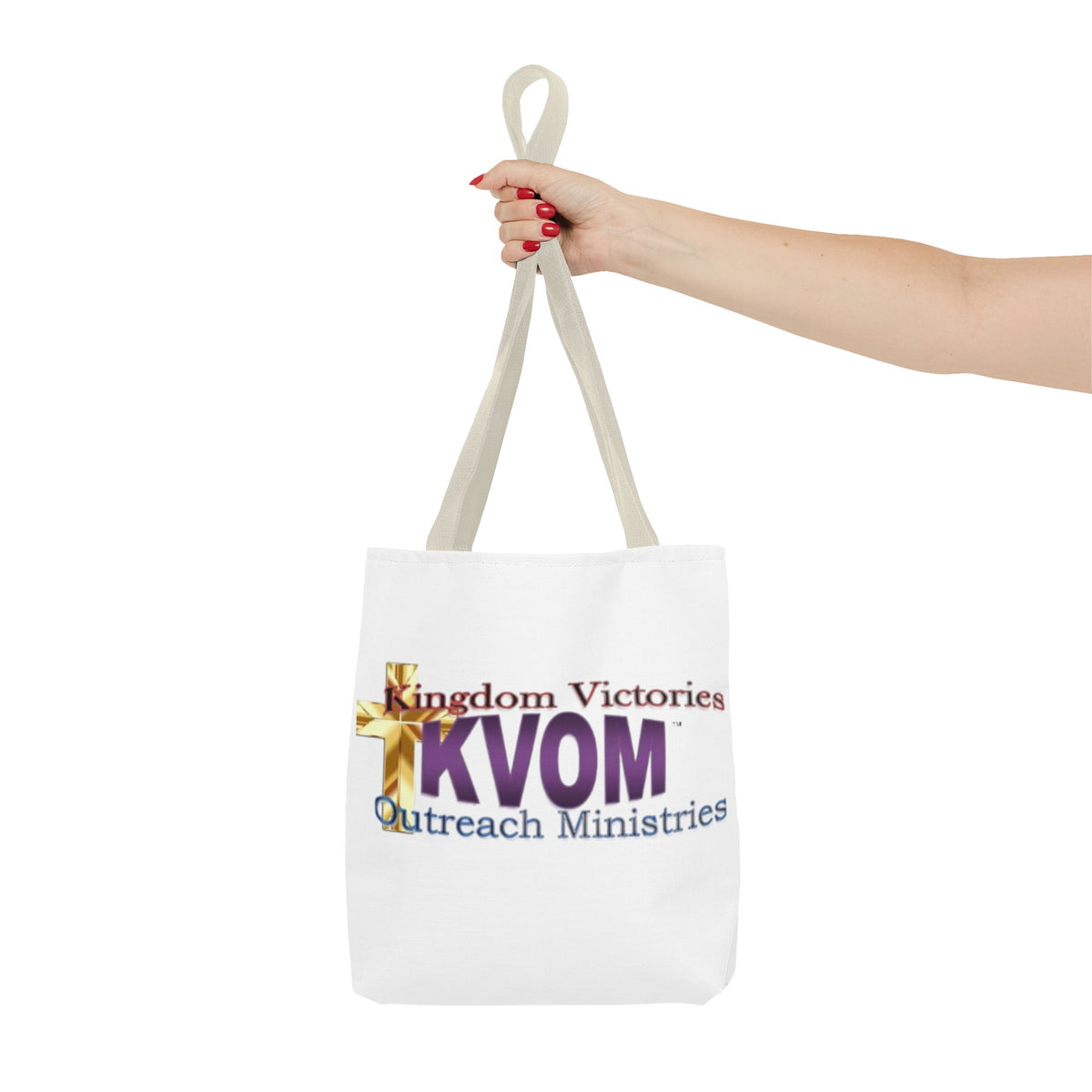 KVOM Logo Tote Bag, White, Moses Temple Colored Logo