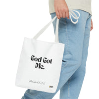 God Got Me Tote Bag White & Black