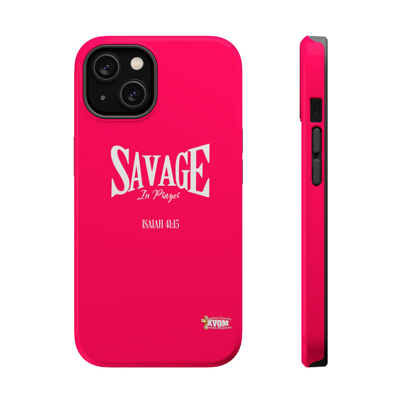 Savage in Prayer MagSafe Tough Cases, Siren Alarm Pink