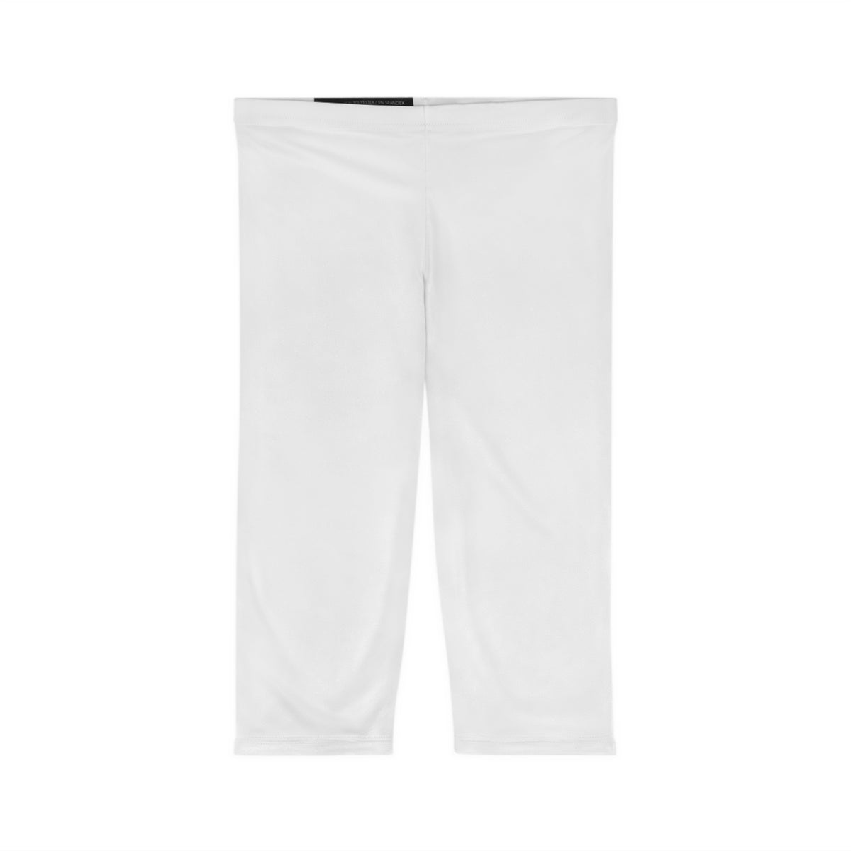 Women’s Mid-Length Leggings, White, White KVOM Logo