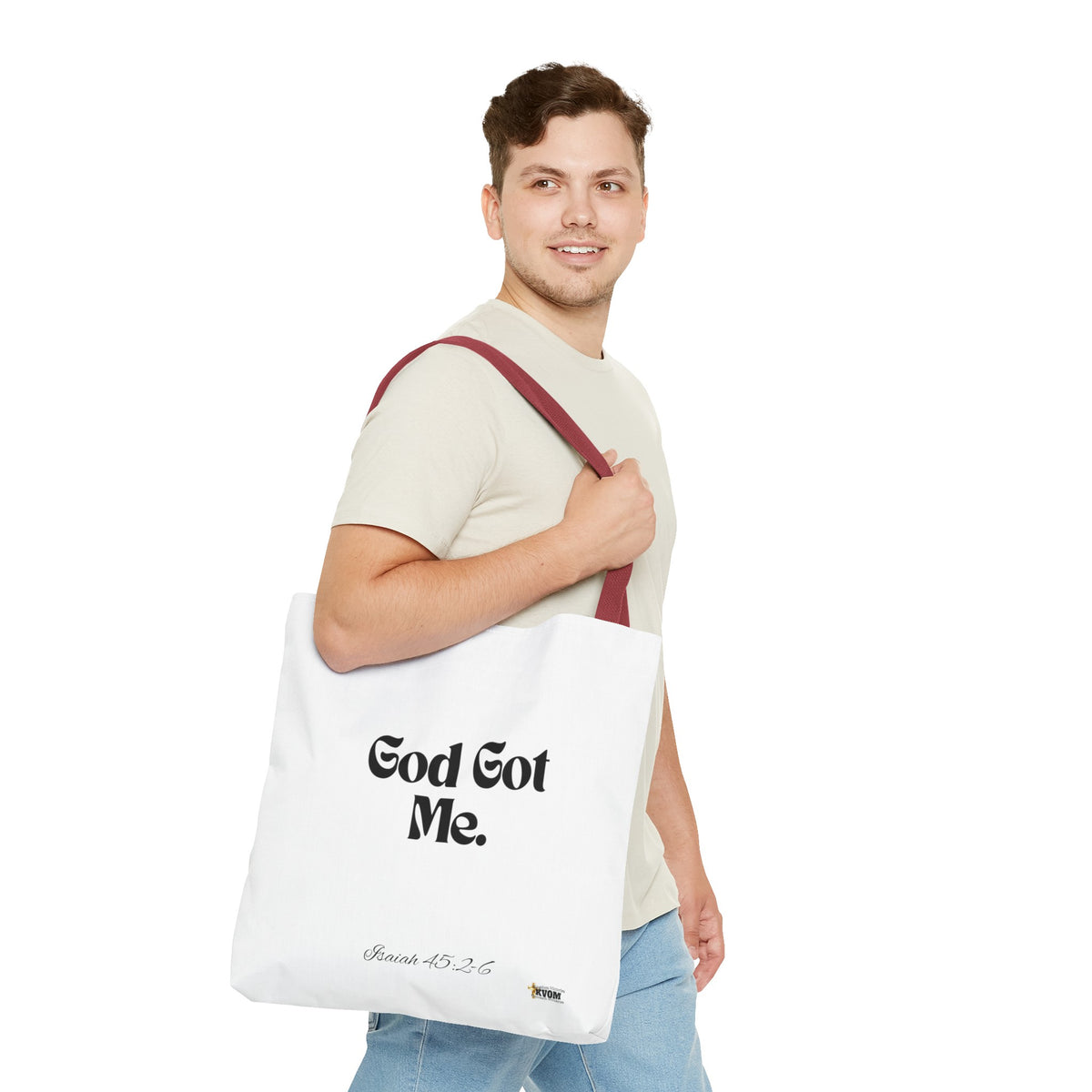 God Got Me Tote Bag White & Black