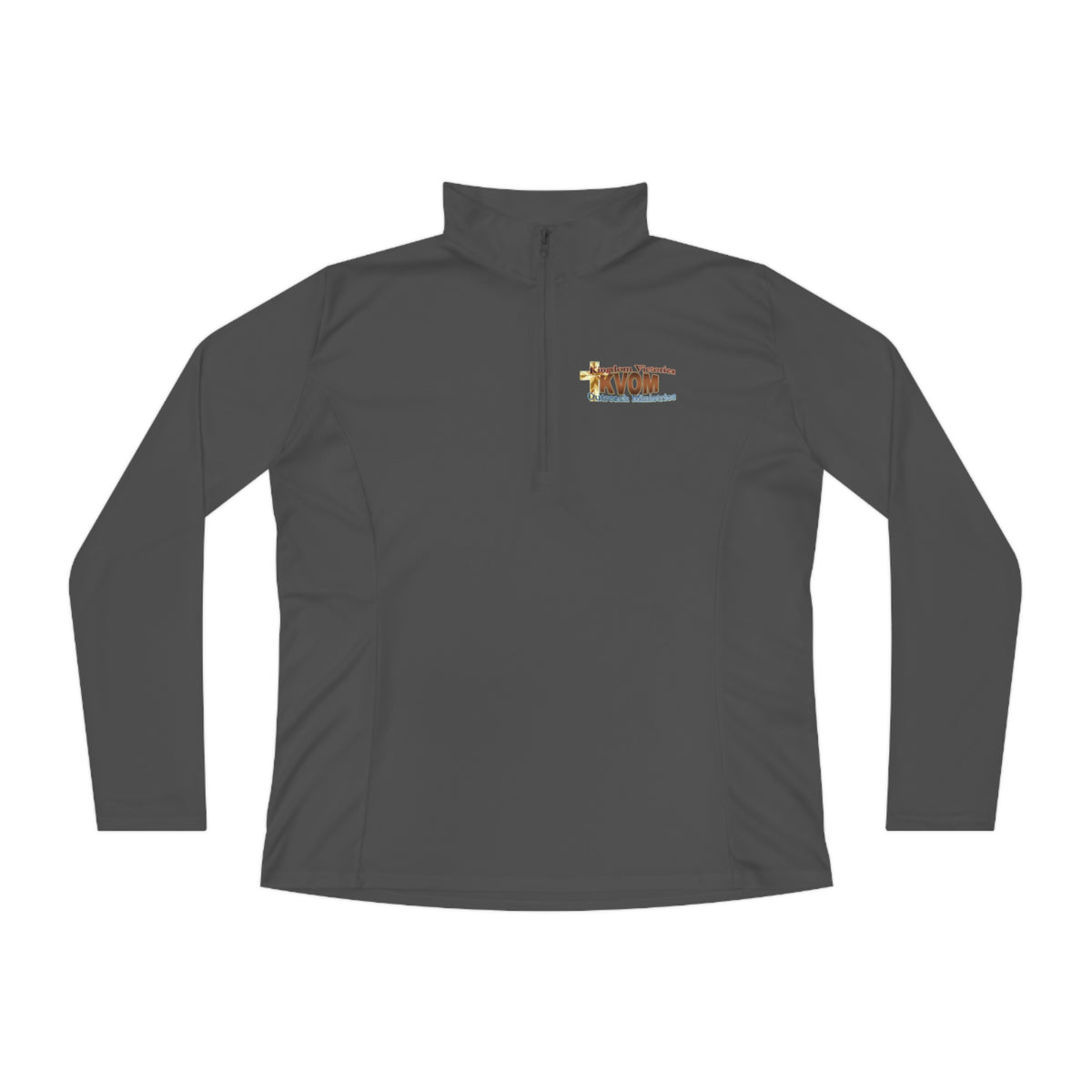 KVOM Logo Brass Ladies Zip-Collar Pullover