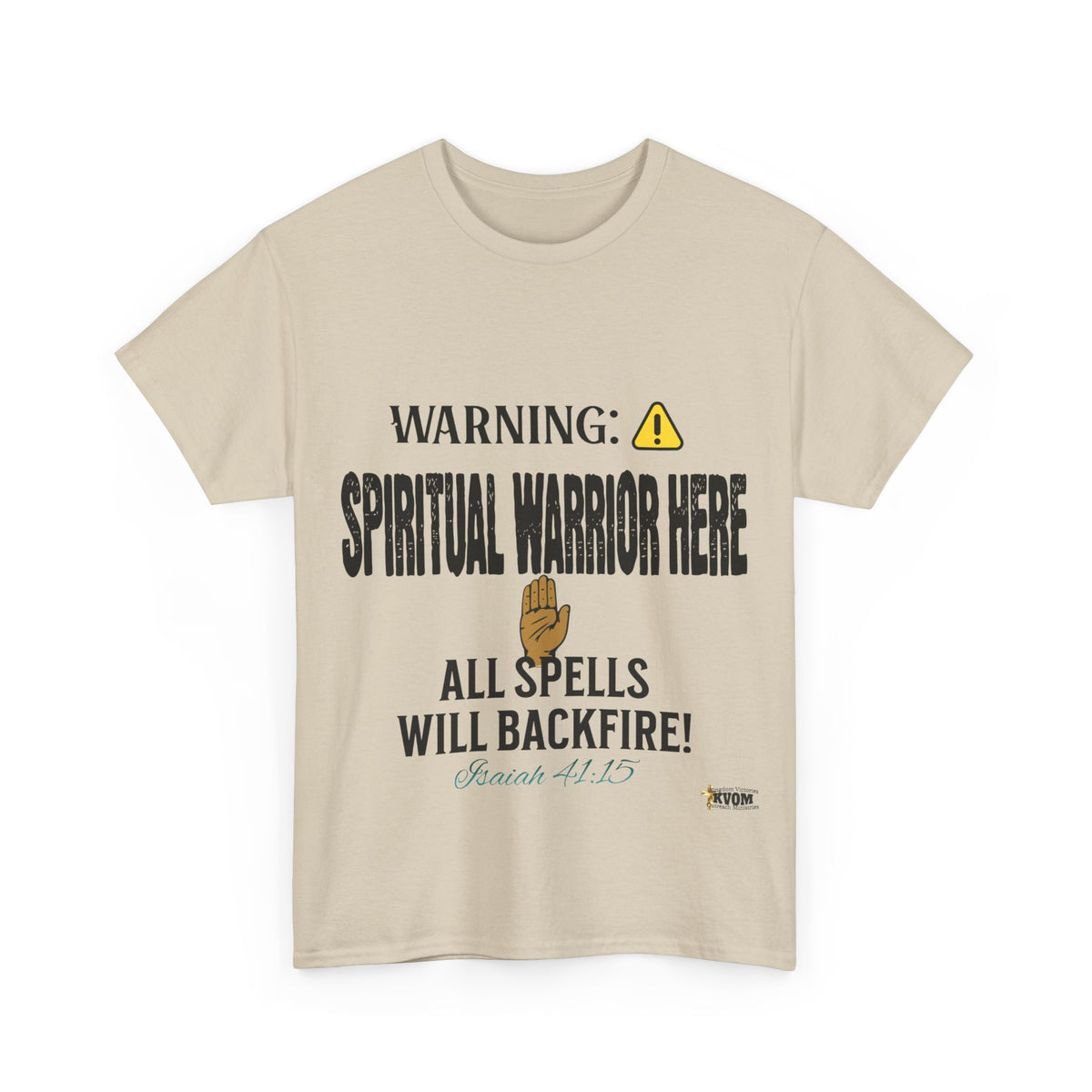 WARNING: Spiritual Warrior Here T-Shirt, Black Print