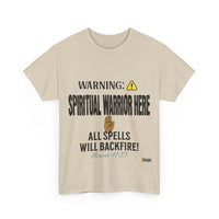 WARNING: Spiritual Warrior Here T-Shirt, Black Print