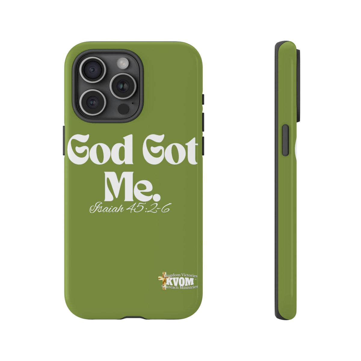 God Got Me KVOM Tough Case, White Print