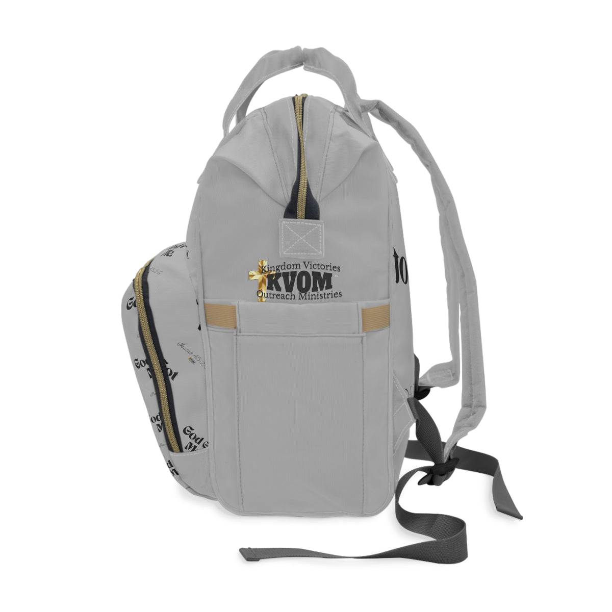 God Got Me KVOM Diaper Backpack, Silver