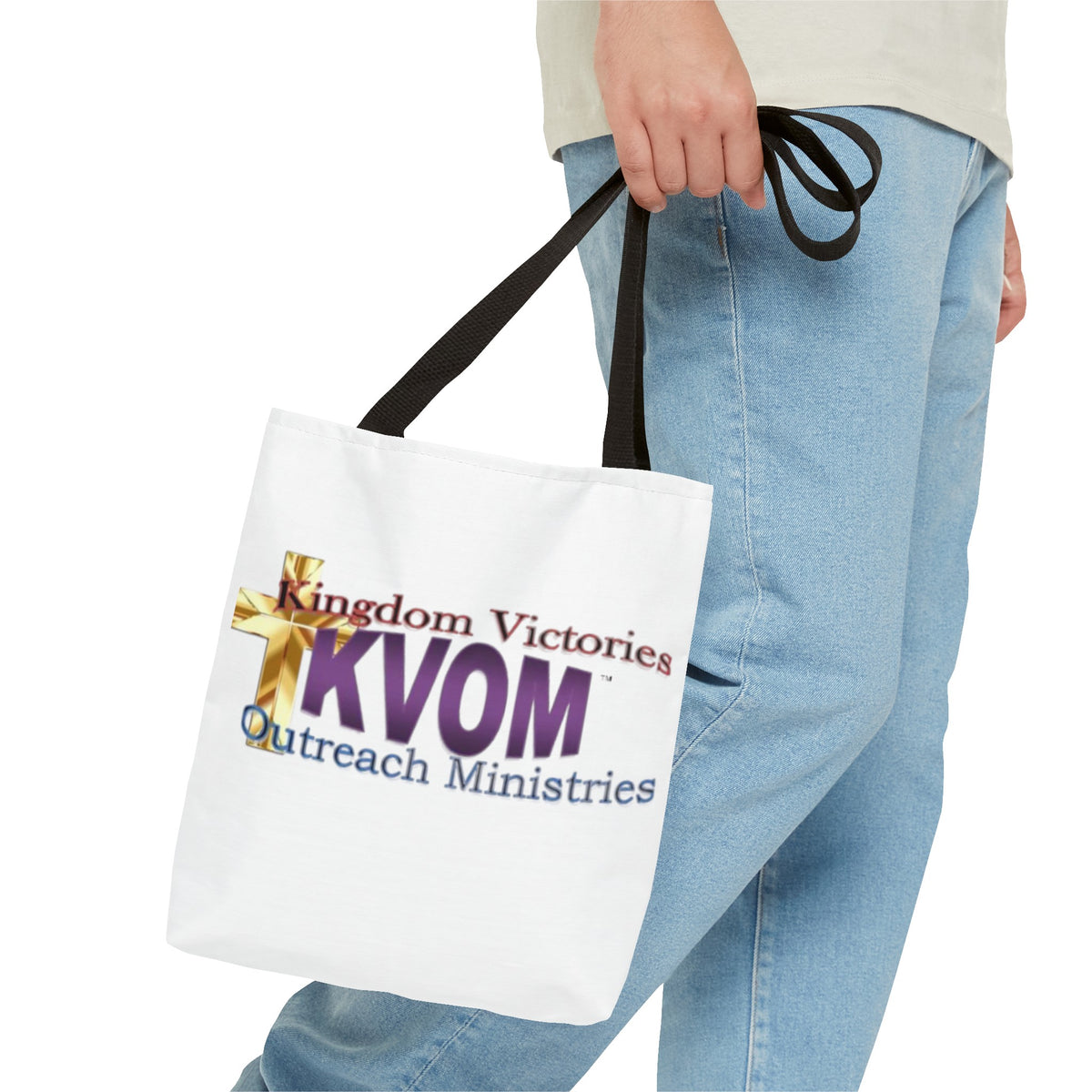 KVOM Logo Tote Bag, White, Moses Temple Colored Logo