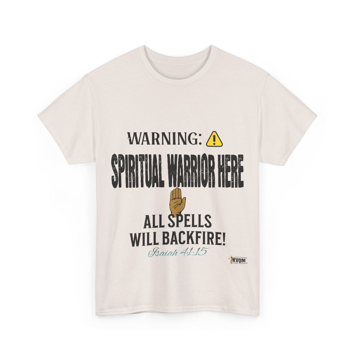 WARNING: Spiritual Warrior Here T-Shirt, Black Print