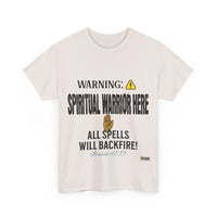 WARNING: Spiritual Warrior Here T-Shirt, Black Print