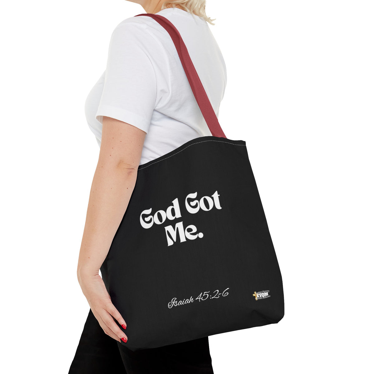 God Got Me Tote Bag: Black & White