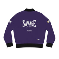 Savage in Prayer Women's Bomber Jacket, Eggplant