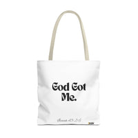 God Got Me Tote Bag White & Black