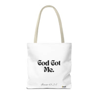 God Got Me Tote Bag White & Black