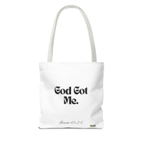 God Got Me Tote Bag White & Black