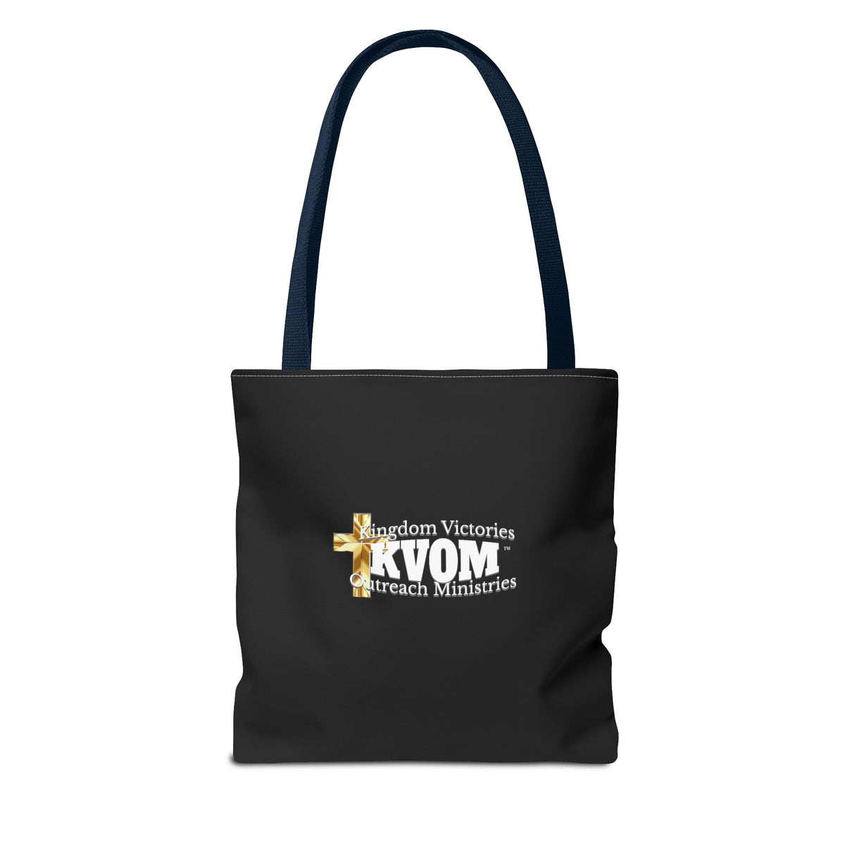 KVOM Logo Tote Bag, Black, White Logo