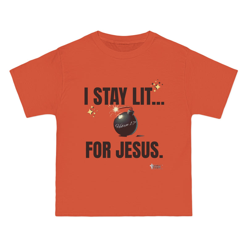 I Stay Lit For Jesus Relaxed Fit Short-Sleeve T-Shirt