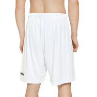 God Got Me Men’s Sports Shorts, White & Black