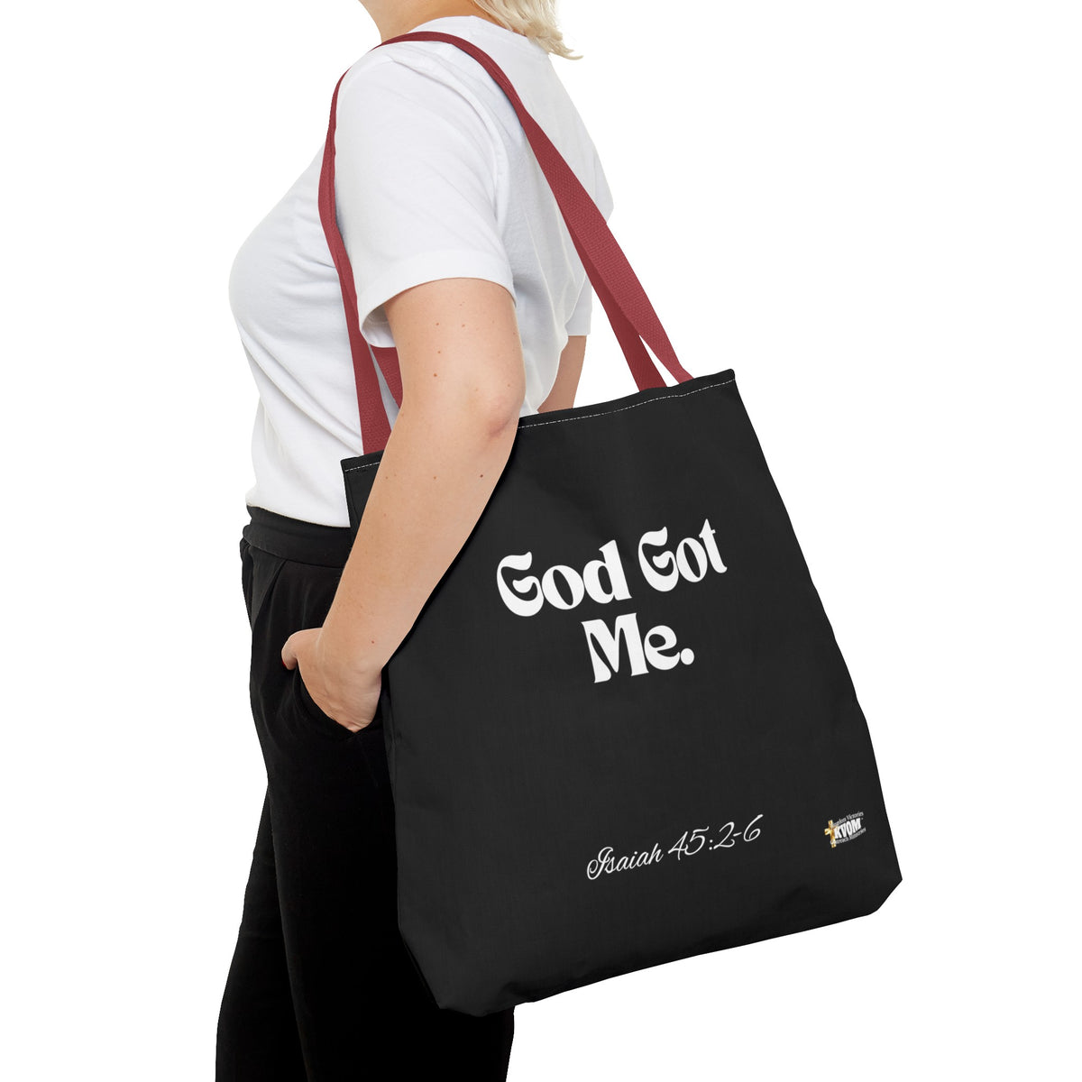 God Got Me Tote Bag: Black & White