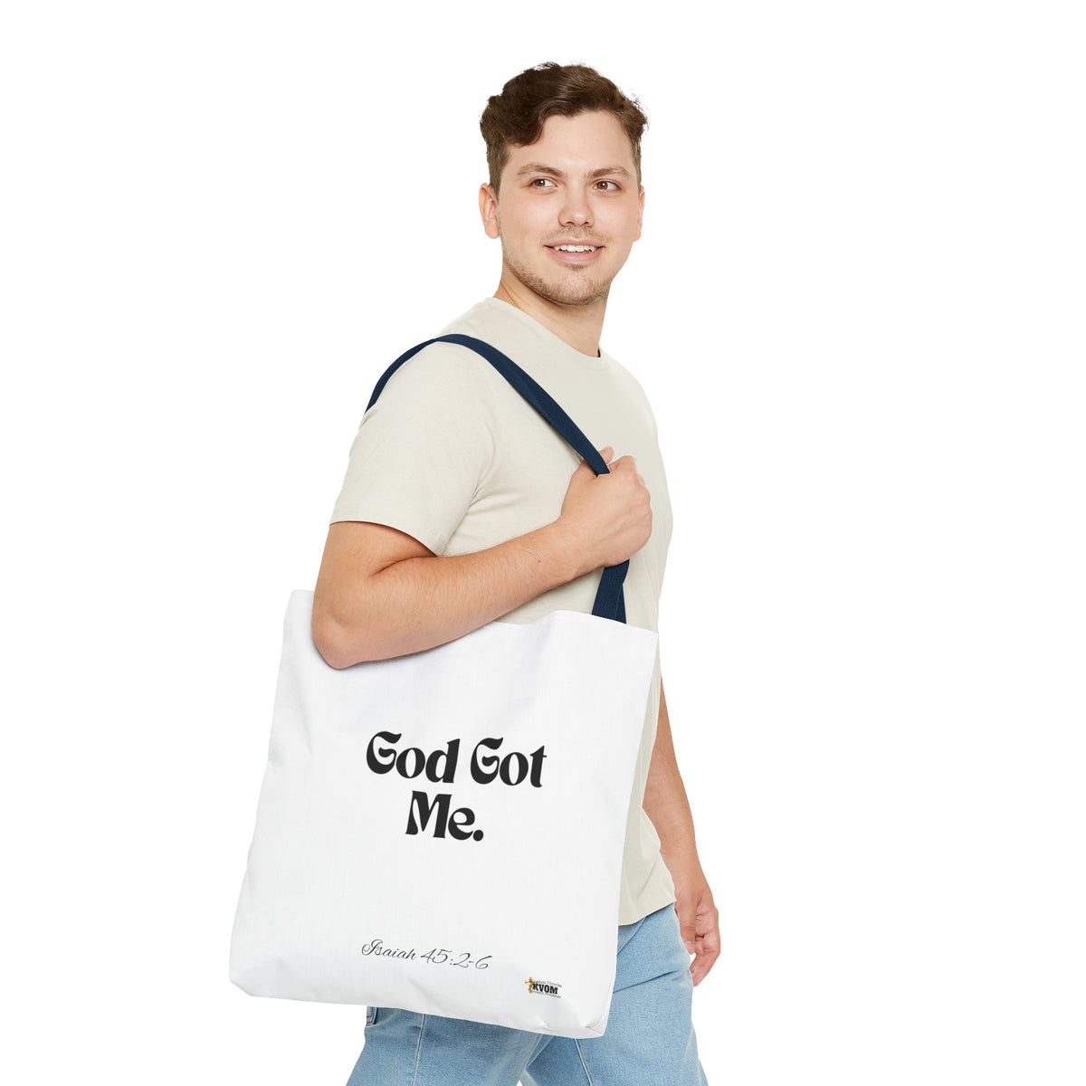 God Got Me Tote Bag White & Black