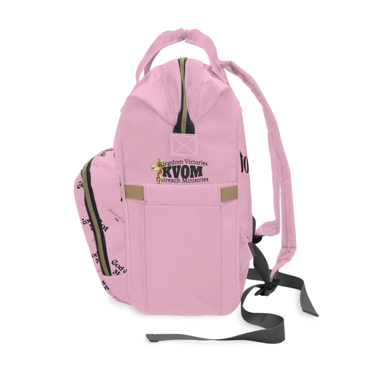 God Got Me KVOM Diaper Backpack, Pink