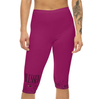 Stretched Series Women’s Mid-Length Leggings, Deep Berry