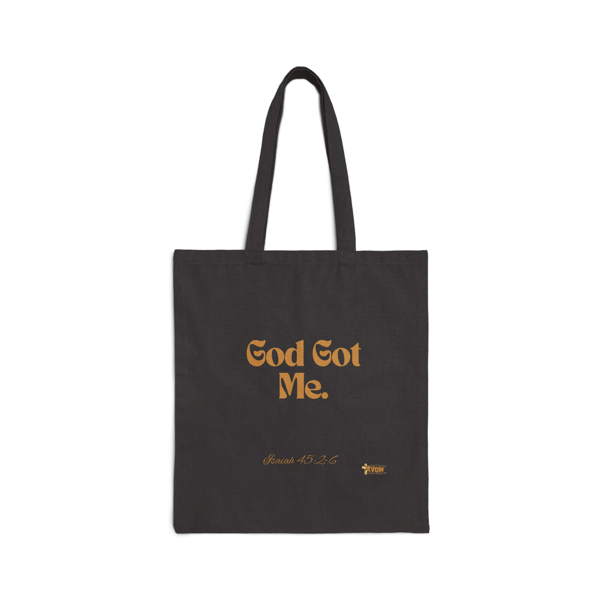 God Got Me Cotton Canvas Tote Bag: Black & Gold