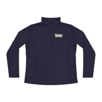 KVOM Logo White Ladies Zip-Collar Pullover