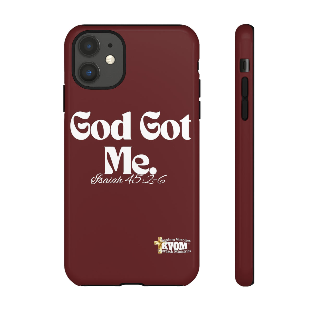 God Got Me KVOM Tough Case, White Print