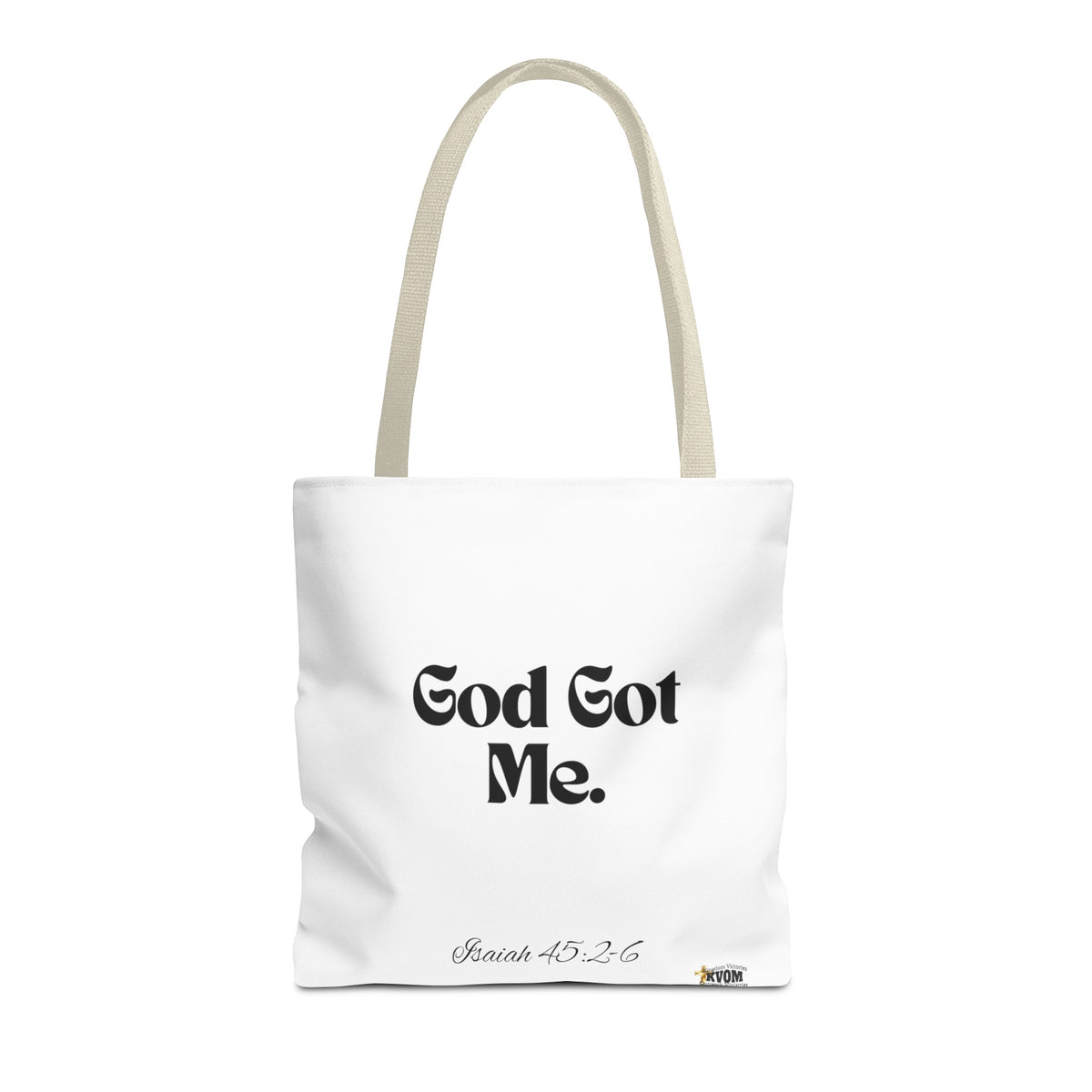 God Got Me Tote Bag White & Black