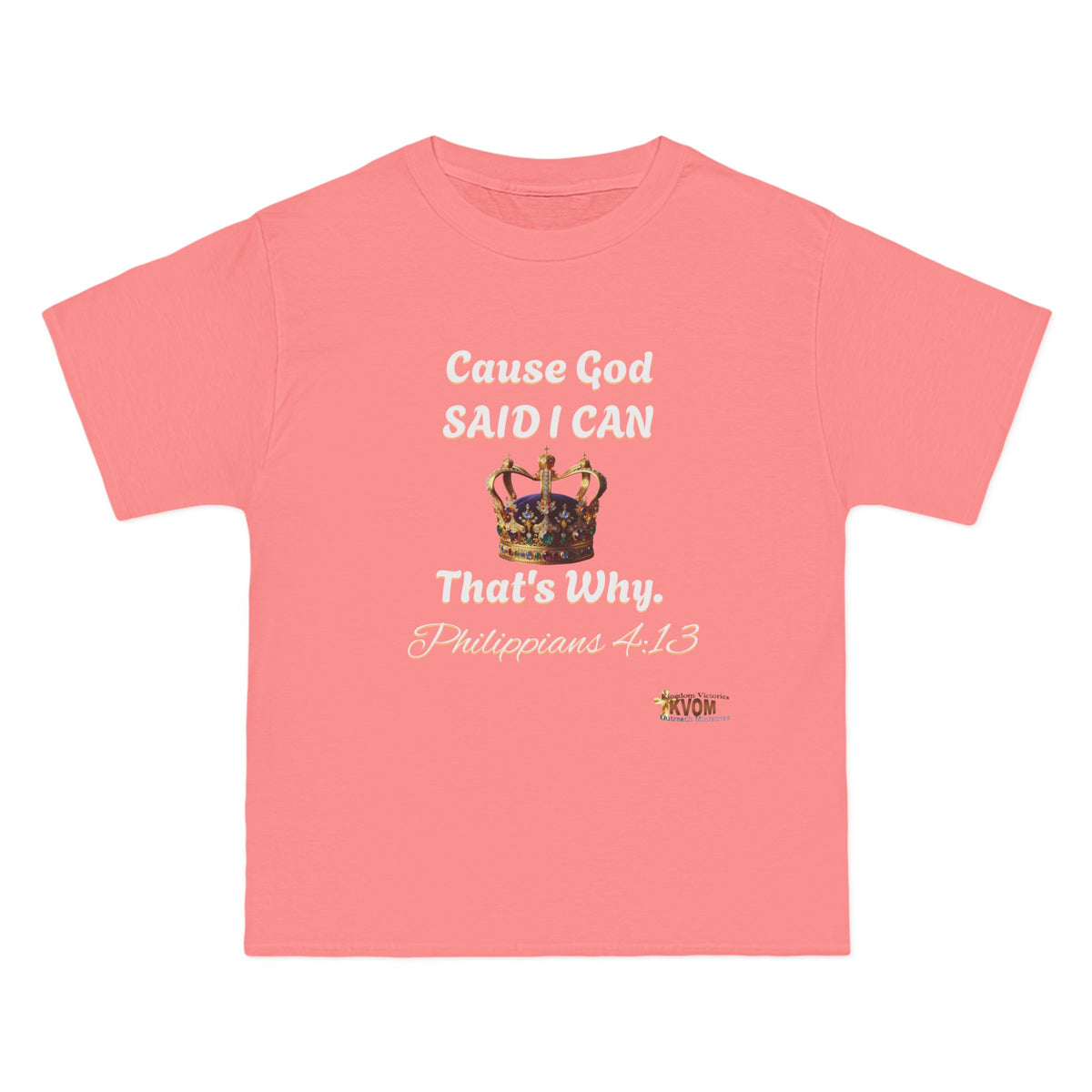 Cause God Said I Can Relaxed Fit Shirt, White Print