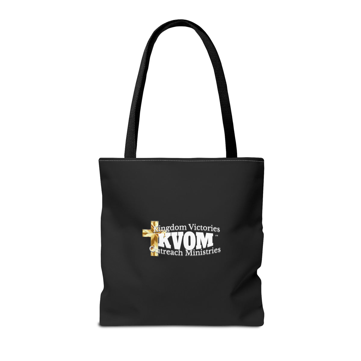 KVOM Logo Tote Bag, Black, White Logo