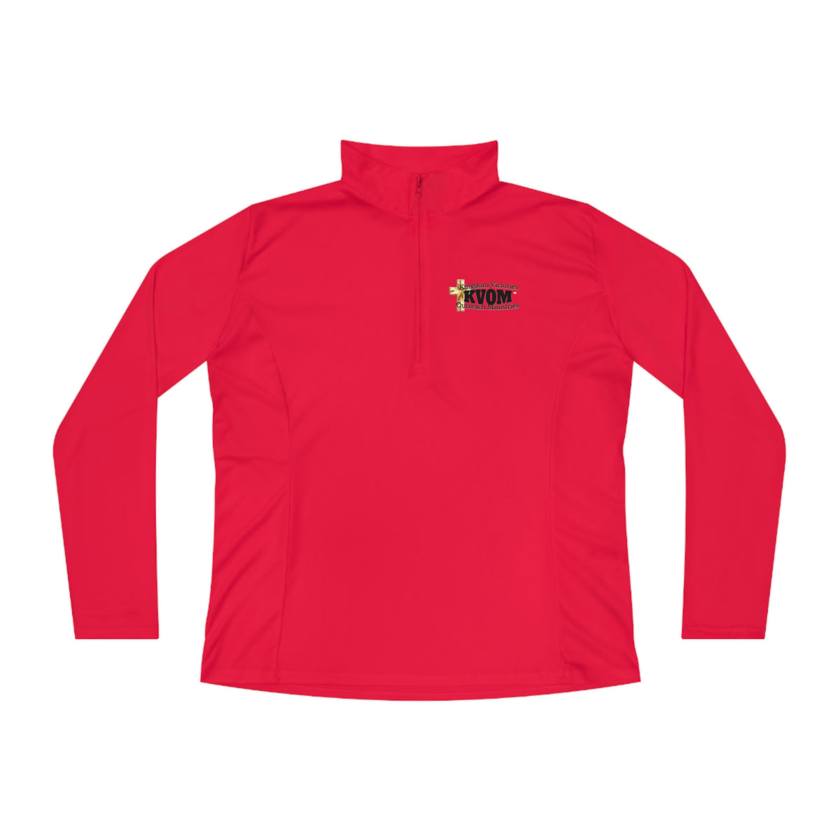 KVOM Logo Black Ladies Zip-Collar Pullover