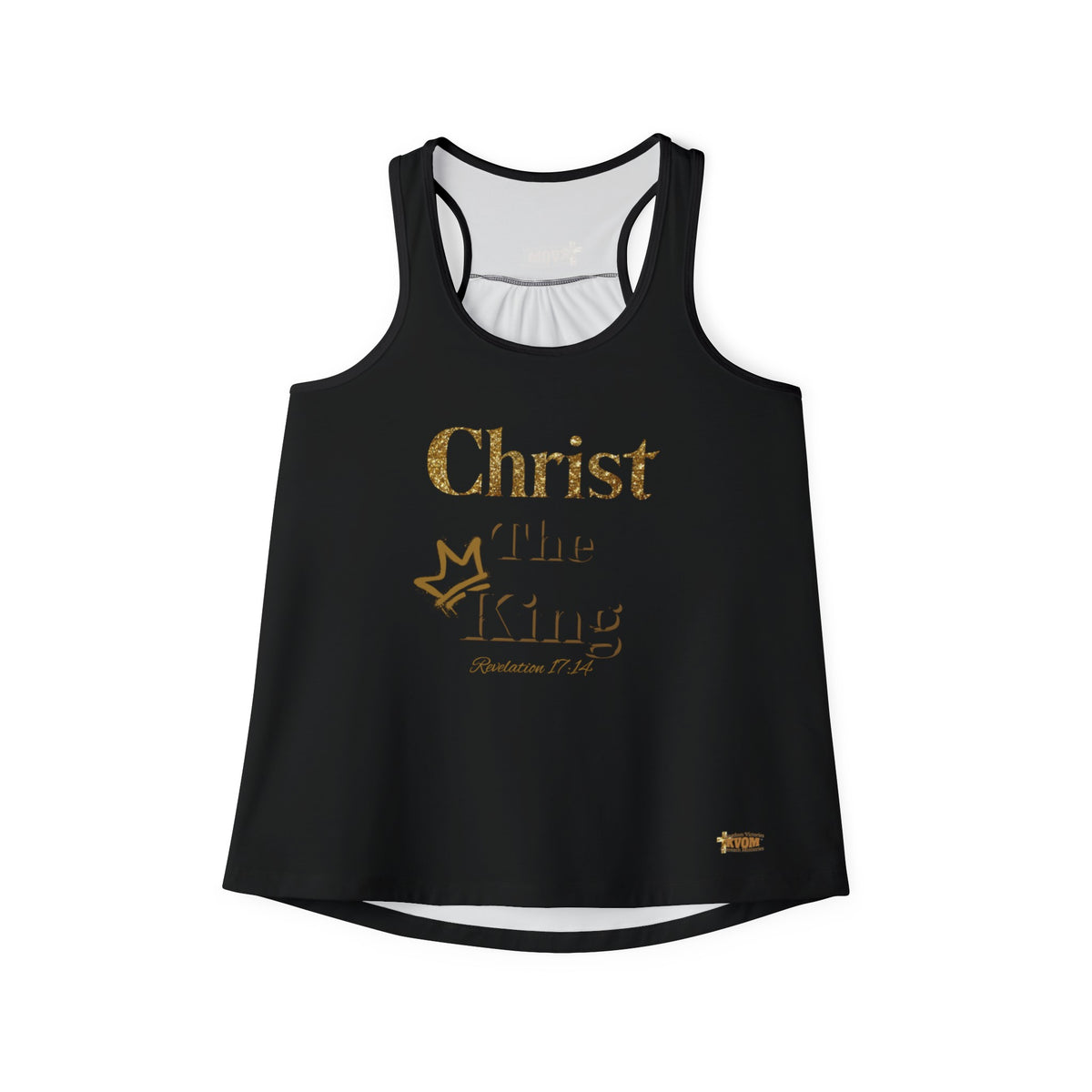 Christ The King Women's Stretchy Tank, Black & Gold