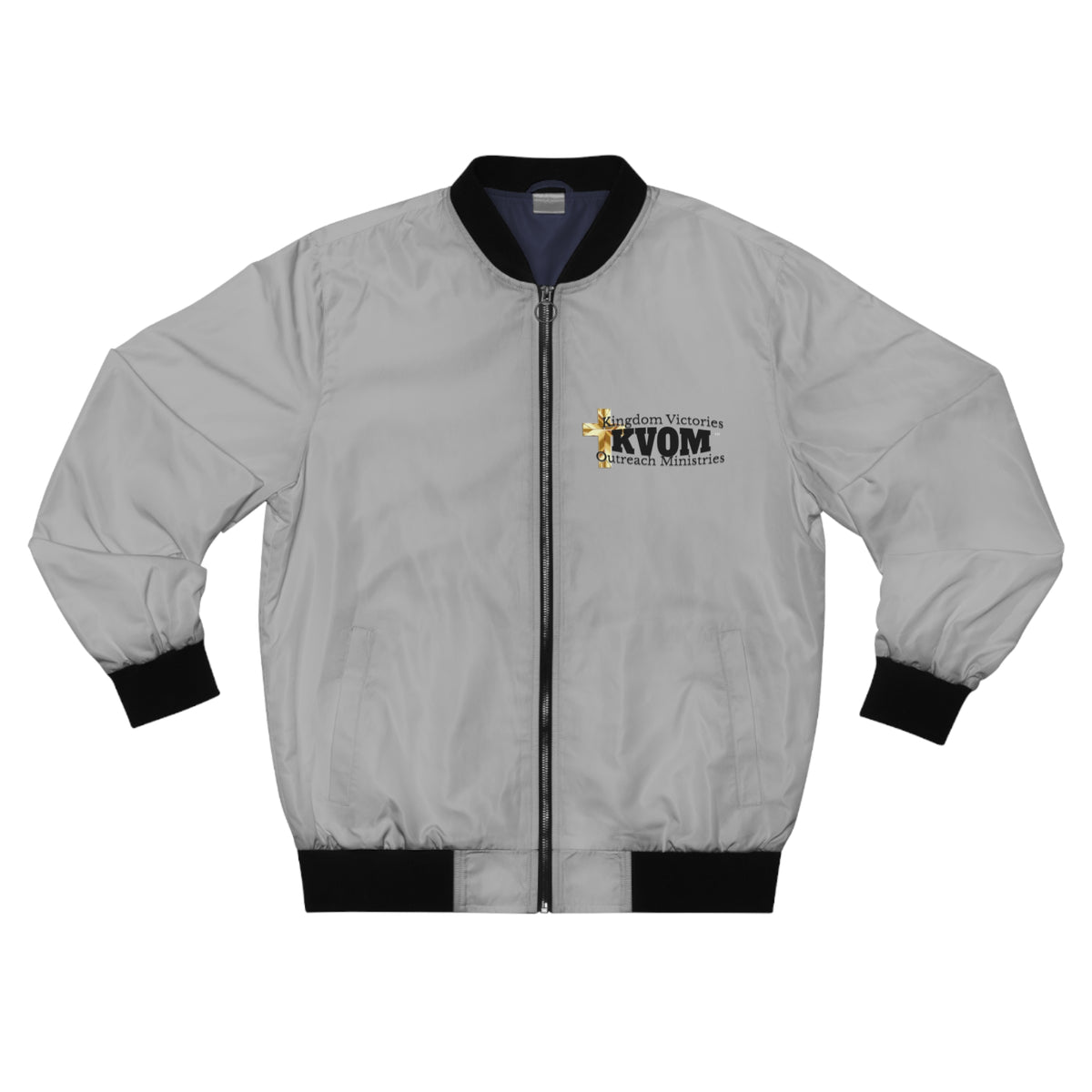 KVOM Logo Men's Bomber Jacket: Silver