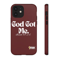 God Got Me KVOM Tough Case, White Print