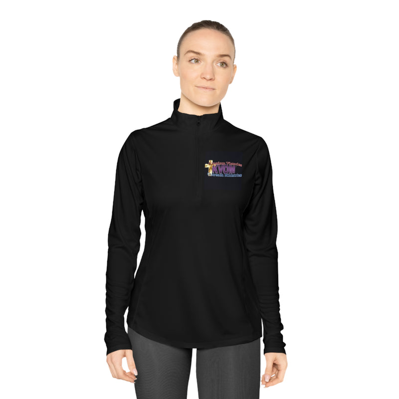 KVOM Logo Moses Temple Colored Ladies Zip-Collar Pullover