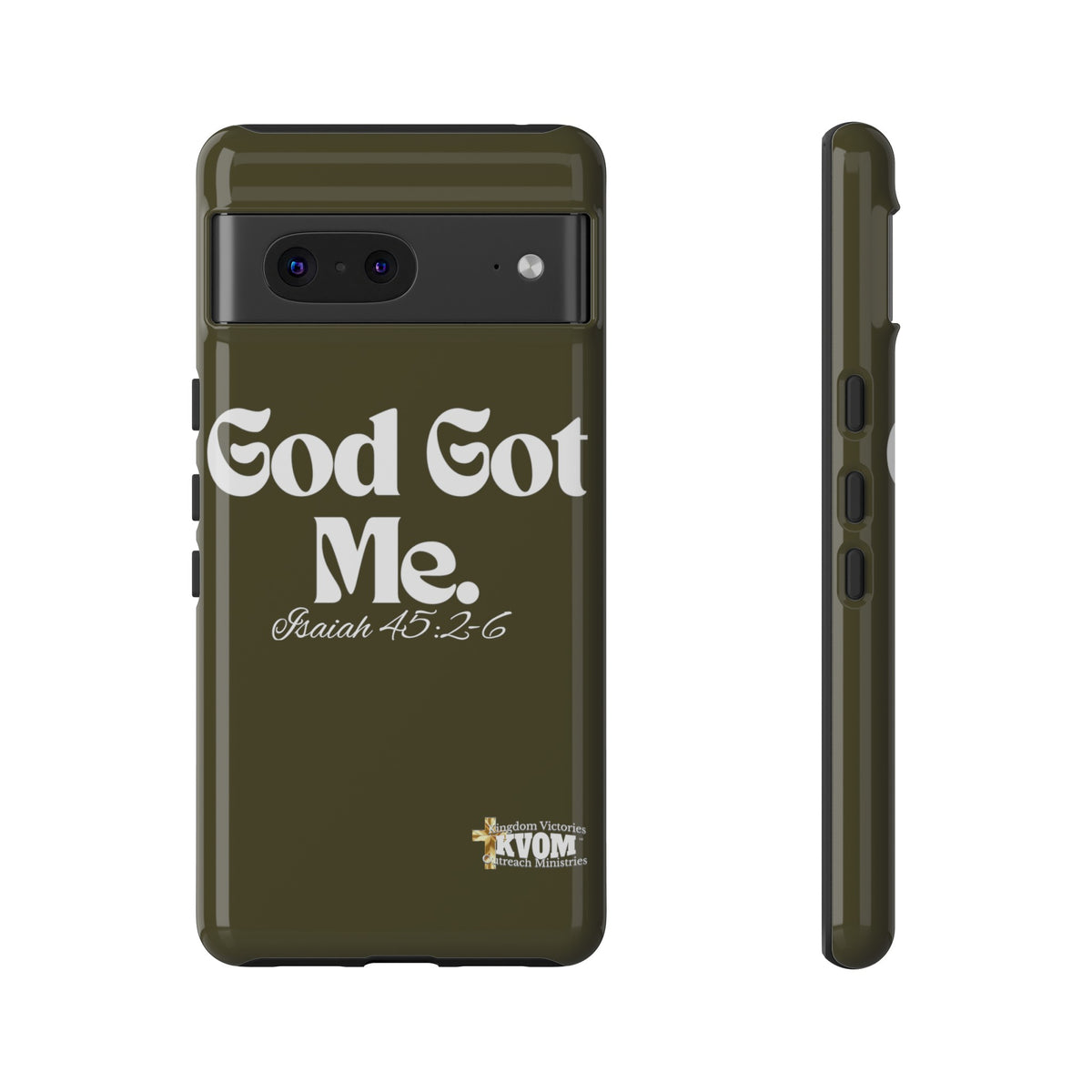 God Got Me KVOM Tough Case, White Print