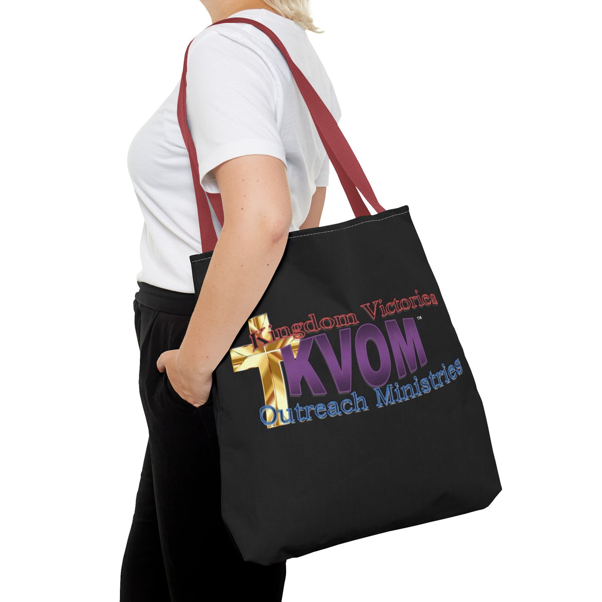 KVOM Logo Tote Bag, Black, Moses Temple Colored Logo