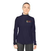 KVOM Maroon Logo Ladies Zip-Collar Pullover