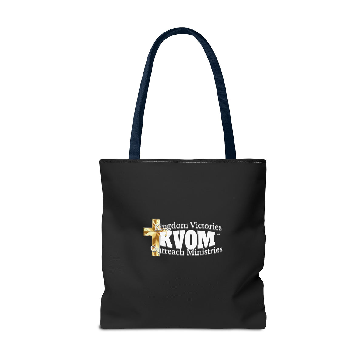 KVOM Logo Tote Bag, Black, White Logo